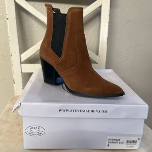 NWT STEVE MADDEN PATRICIA SUEDE BOOTIE SZ 8
